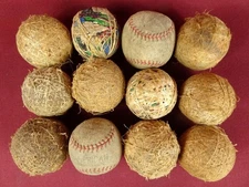 12 Vintage Folk Art CARNIVAL Amusement Park Knockdown Ball Toss Game BASEBALLS
