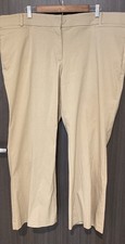 Lane Bryant Pants 26 Women Beige Tapered Stretch Pocket Button Zip Cuffed Khaki