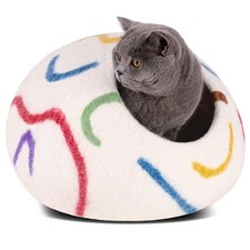 Cat Cave   Premium Felt Cat Bed for Indoor Cats, Handmade 100 Merino Wool, Ca...
