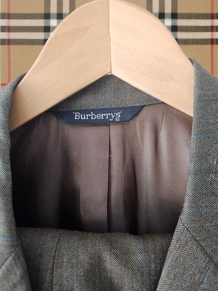 Traje Burberry Vintage 100% Lana - Marrón - Chaqueta y Pantalones - Estilo Clásico Británico Foto 3 de 4