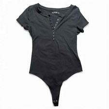 Abercrombie  Fitch Soft A  F Collection Black Bodysuit Size Large