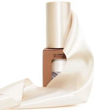 LaRibbons Nude Satin Ribbon 4 Inch 10 Yards Double Faced Luxury Nude Silk Ri...