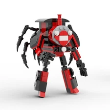 Hot Sale Black-red Spider Train Mech Warrior 199 Building Toys Set