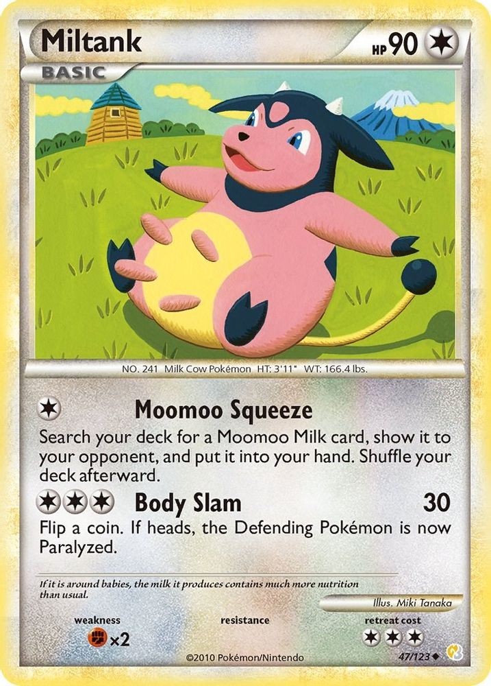 2010 Pokemon: HeartGold SoulSilver - Miltank (#47/123, Uncommon, Lightly Played)