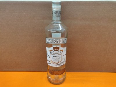       Empty 1L Smirnoff Vanilla Vodka Glass Crafts/Décor Bottle