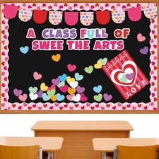 91 PCS Valentines Day Love Heart Bulletin Board Set Class Full Of Sweethearts