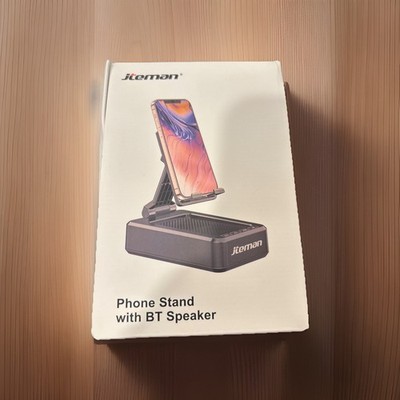 Jteman L9 Black Wireless Cell Phone Stand With Bluetooth Speaker- NEW