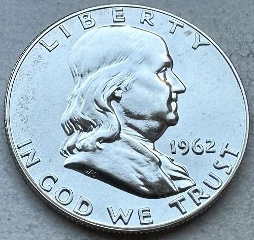 1962 Proof Franklin Half Dollar 90% Silver-INV#8484