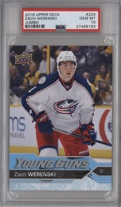 2016-17 Upper Deck Young Guns Jumbo Zach Werenski #224 PSA 10 GEM MT Rookie RC