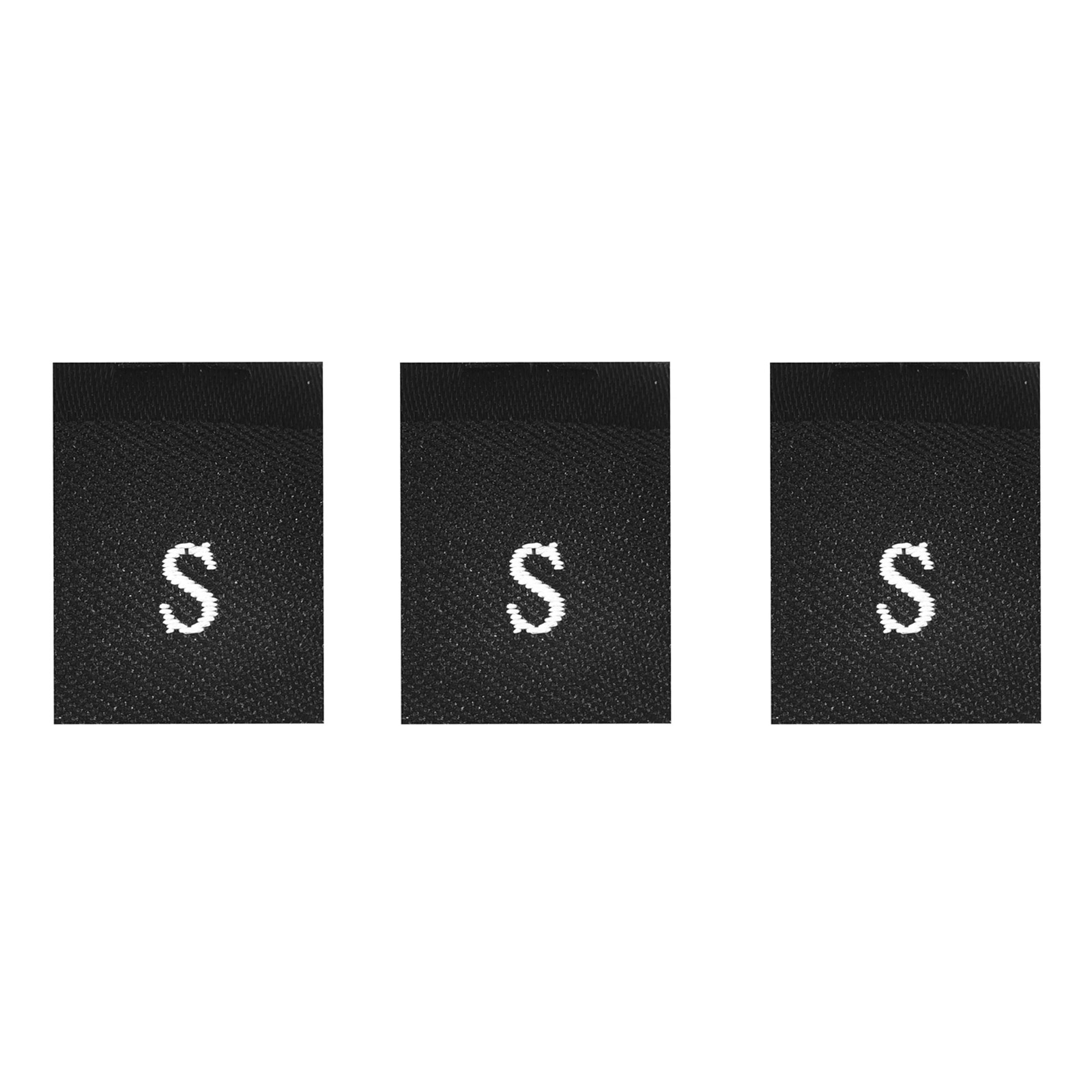 400PCS Clothing Sewing Size Label XS-4XL Embroidered Label Black
