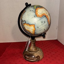 VINTAGE STYLE MINIATURE GLOBE - Wood & Metal ...