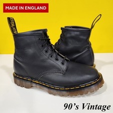 Dr. Martens Doc England MIE Rare 80's Vintage Black Greasy 101 Boots UK7 US8