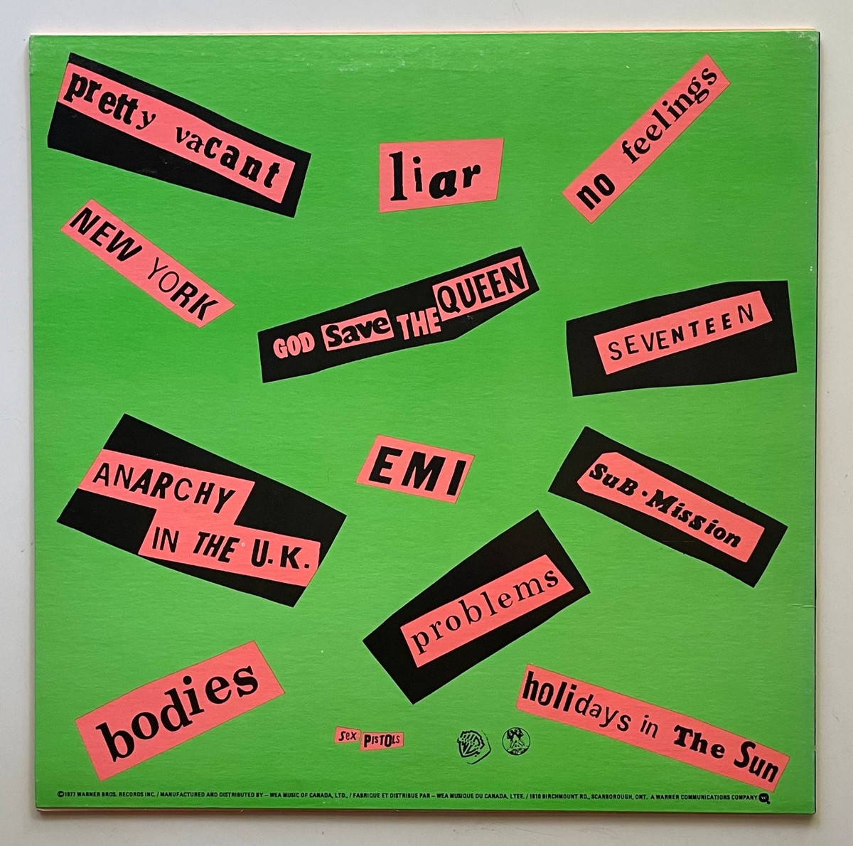 ORIGINAL 1977 SEX PISTOLS Album NEVER MIND THE BOLLOCKS Lp 1ST