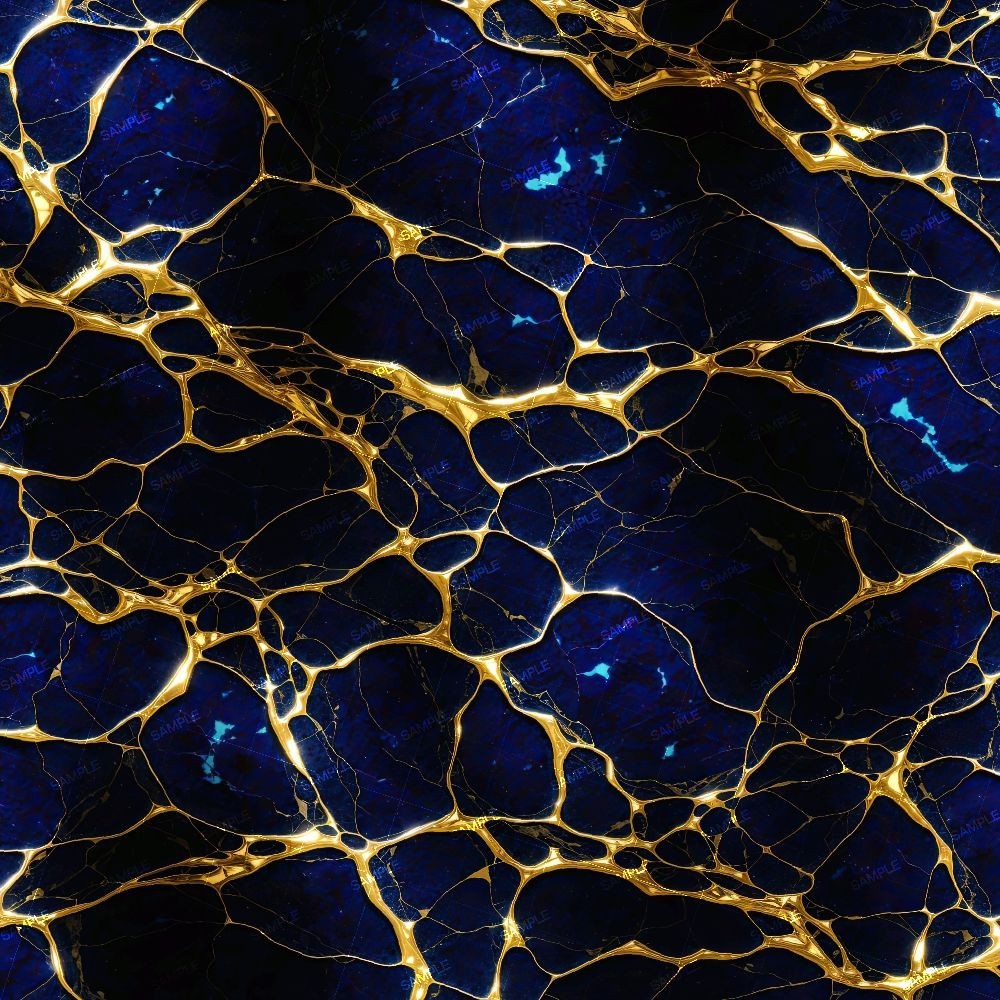 Azure Marble with Gold Veins 42 - 18"x46" Hydrographic Film Hydro Dipping