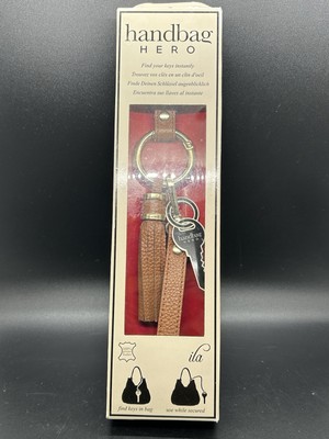 Handbag Hero Key Ring Fob Finder 100% Leather Leash Purse Fringe Clip NIB BN9