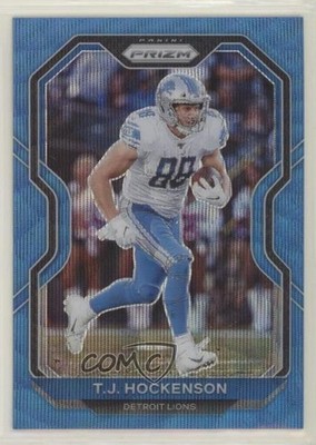 2020 Panini Prizm Blue Wave Prizm /199 TJ Hockenson #201 ib6