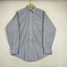 Vintage Brooks Brothers Oxford Button Down Shirt 15.5-34 OCBD Blue Striped