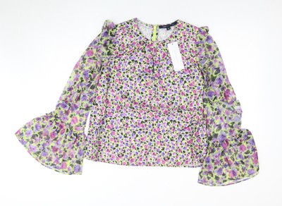French Connection Damen Bluse Mehrfarbig Blumen XS