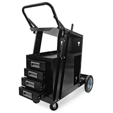 3-in-1 Welding System Trolley - Locking Drawers, Tank Holder & Swivel Handle