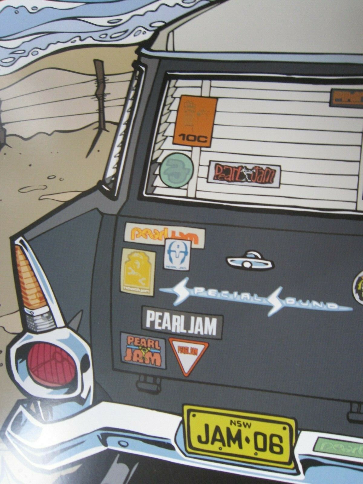 PEARL JAM KINGS OF LEON NEWCASTLE AUSTRALIA 2006 POSTER ART DAYMON