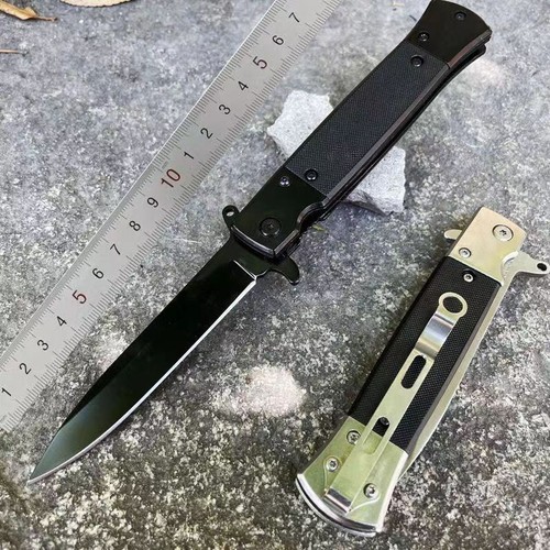 9" klassischer italienischer Stil Stiletto klappbares federunterstütztes Öffnen Taschenmesser NEU - Bild 2 von 10