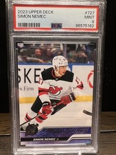 Simon Nemec Young Guns 2023-24 Upper Deck Extended Series #727 PSA 9 Devils