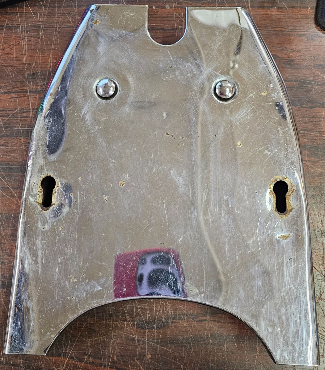 Vtg Chrome Seat Frame Cover Pan Panhead Shovelhead Buddy FLH