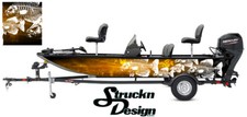 Crappie Fishing Fish Boat Bass Skeletons Decal Vinyl Graphic Wrap Orange Black 