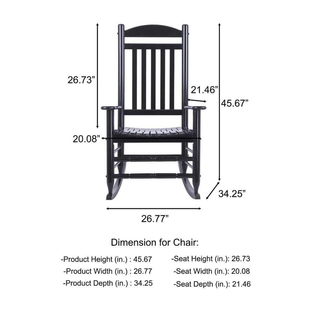 Hampton bay black wood outdoor rocking chair sales