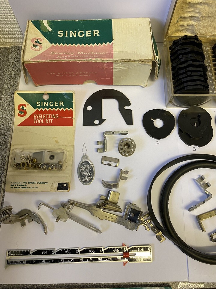 Vintage Job Lot Singer Sewing Machine Parts Accessories Fashion Discs