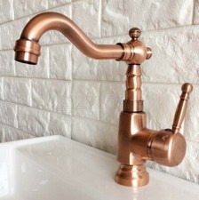 Antique Red Copper Bathroom Vanity Sink Faucet Basin Deck Mount Mixer Tap znf395