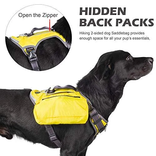 Dog Harness, Multi-Functional No-Pull Pet Vest Harness with Saddle Bags Backp...