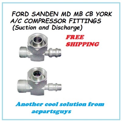 R134 FORD SANDEN MD MB CB YORK T210L Suction/Discharge A/C COMPRESSOR ...