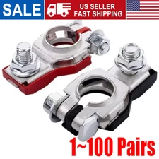2×Car Battery Terminal Connector Post Positive Negative Lot Heavy Duty Universal