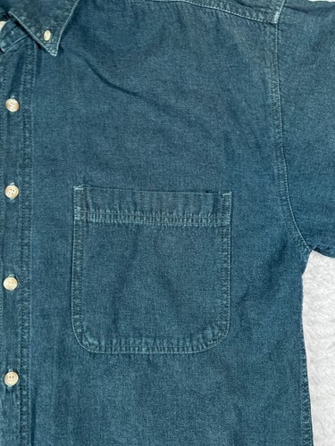 Anchor Shirt Mens Medium Blue Denim Button Up Chambray Pockets 100% Cotton - Picture 7 of 12