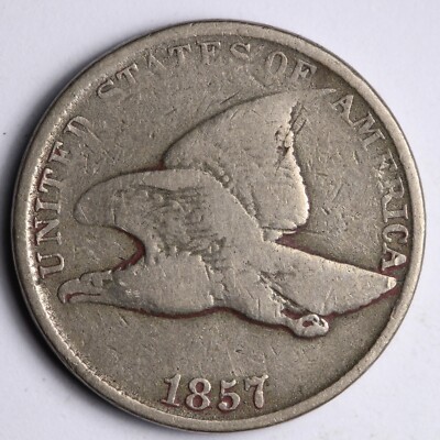1857 F.E. Flying Eagle Cent Penny CHOICE VG E259 T
