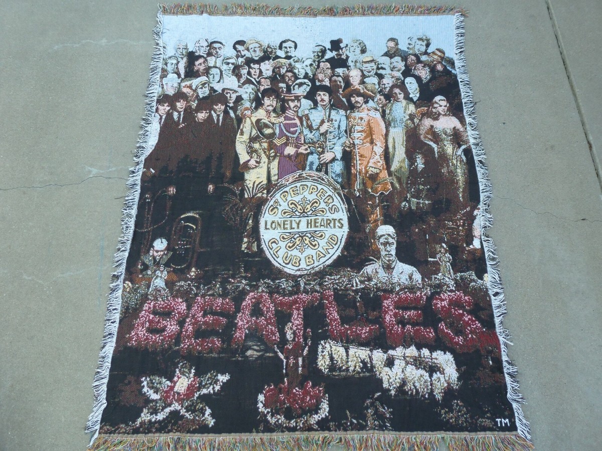 The Beatles Sargeant Peppers Tapestry Throw Blanket 65x48 Fringe