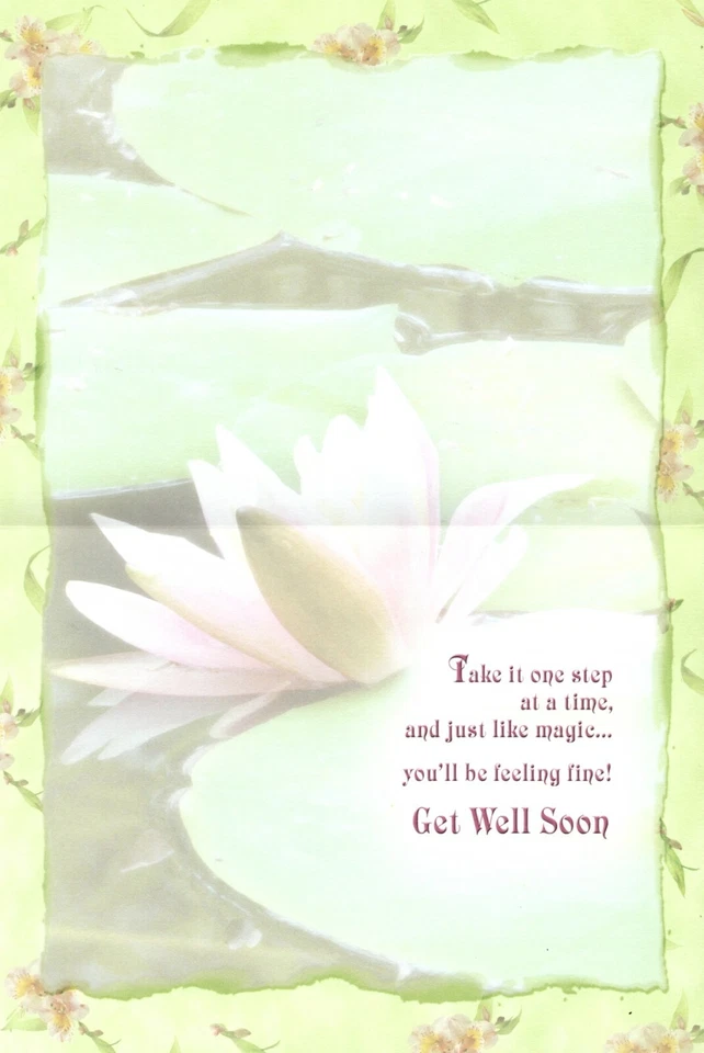 Get Well Soon Pink Fairy Fairies Lily Pad Pads Lisa Jane Greeting Card  - Image 2 of 3