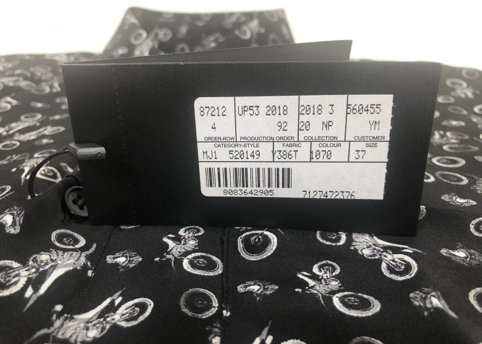 SAINT LAURENT (YSL) Camicia Saint Laurent in seta con grafica stampa moto 37EU 14.5US $1350.00 nuova con etichette