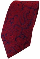 Jacquardgewebte Tigertie Seidenkrawatte Weinrot Schwarzblau Paisley - 100% Seide