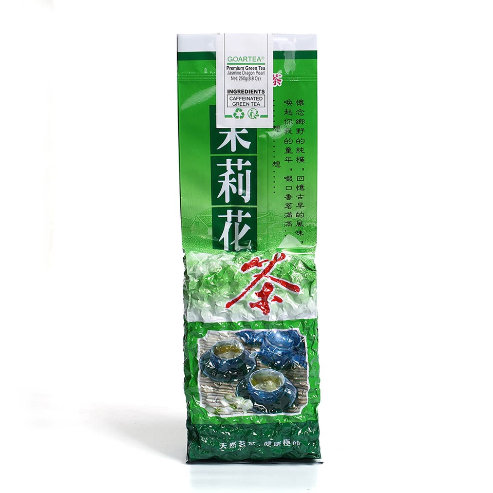 Rollo de mano de té verde chino hoja suelta perla dragón jazmín premium GOARTEA 250 g Foto 3 de 4