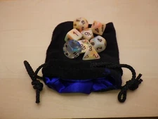 3.75x4 Velvet Dice Bag, Satin Lined - Blue - RPG Gaming Tabletop Roleplay Tokens