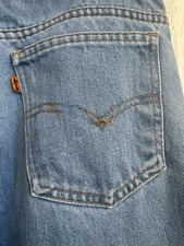 Vintage 70s Levi's Distressed Orange Tab Straight Fit Jeans Thick Patch 31 x 27