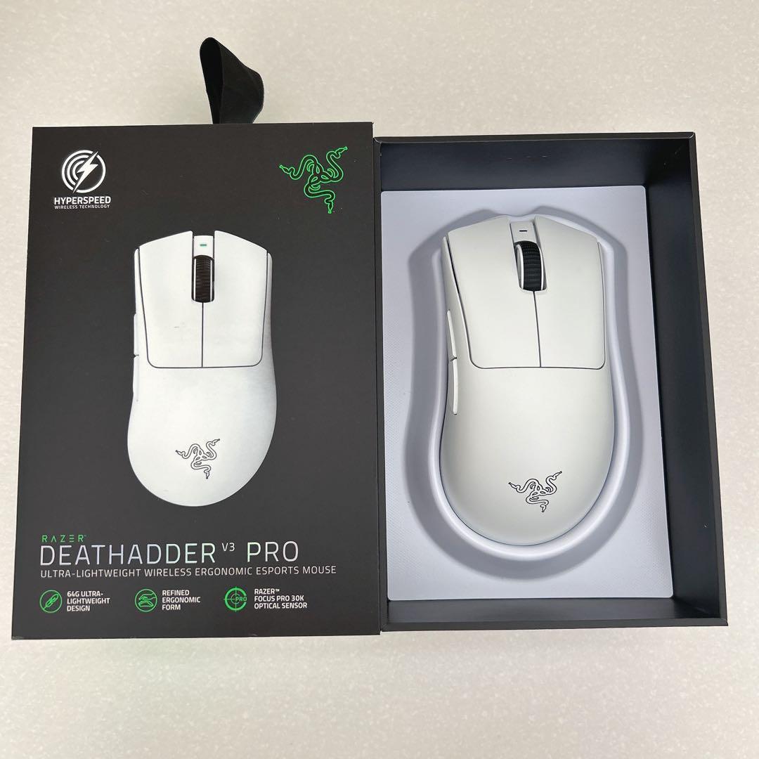 マウス・トラックボール Razer death adder v3 pro wireless white Lightest Ergonomic Esports Mouse - Razer DeathAdder V3 Pro