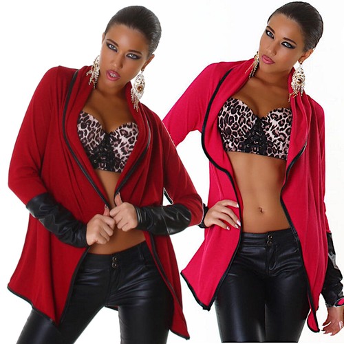 Veste Cardigan Femme Vintage LUCIA - Rouge Et Noire, Taille 44 (années 1970)