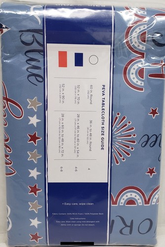 Peva Küchentischdecke, 52"x70" länglich, patriotisches Patchwork, Land der Freien, BL - Bild 5 von 11