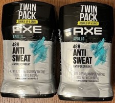 2 Twin Pack AXE APOLLO ANTIPERSPURANT - 1.7 OZ STICKS - SOLID