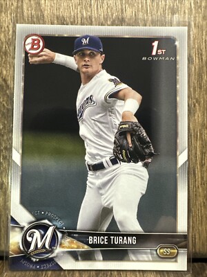 2018 Bowman Draft #BD-11 Brice Turang Milwaukee Brewers Baseball
