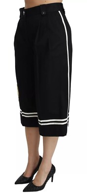 DOLCE & GABBANA Hose schwarz zitronenverziert Palazzo Cropped IT40/ US6/S