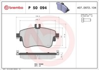 Brembo P 50 094 Bremsbelagsatz, Scheibenbremse